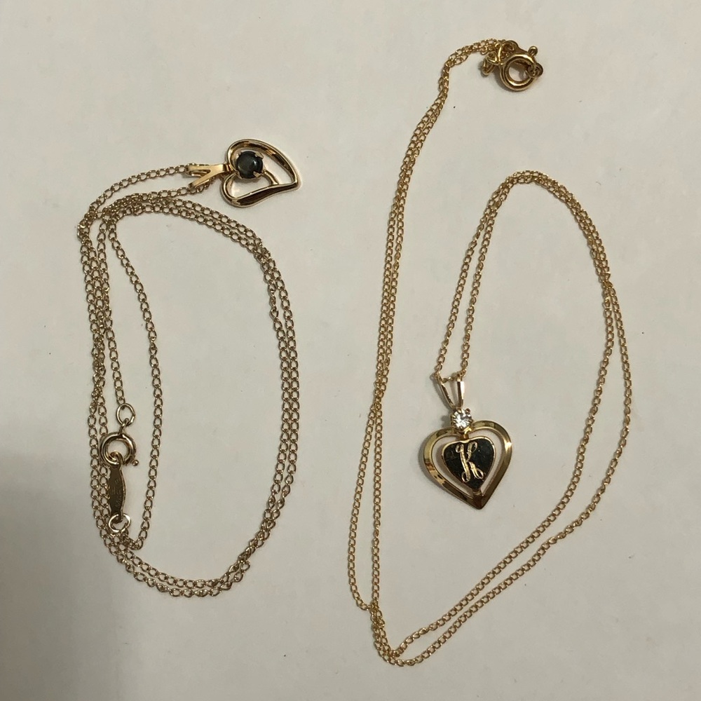 Lot Of 2 Vintage 1/20 12KT. GF Pendant on  Necklace 20 Inch